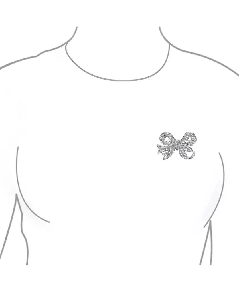 Bling Jewelry Set of 2 Victorian Style Crystal Filigree Ribbon Brooch Pin Rose Gold Plated 4