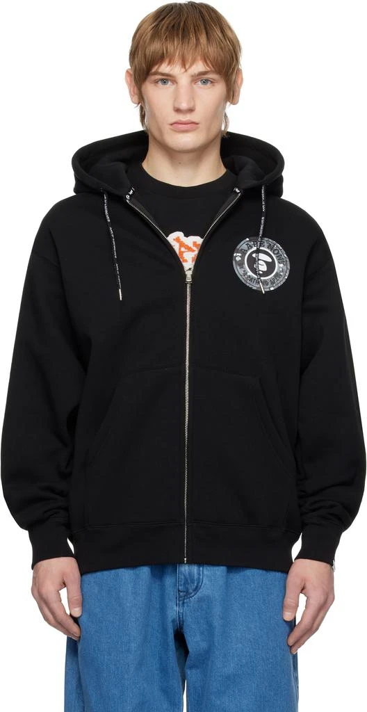 AAPE by A Bathing Ape Black Moonface Logo Zip-Up Hoodie 1