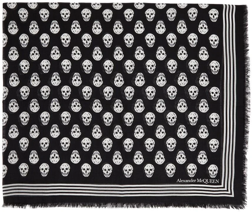 Alexander McQueen Black & White Biker Scarf 1