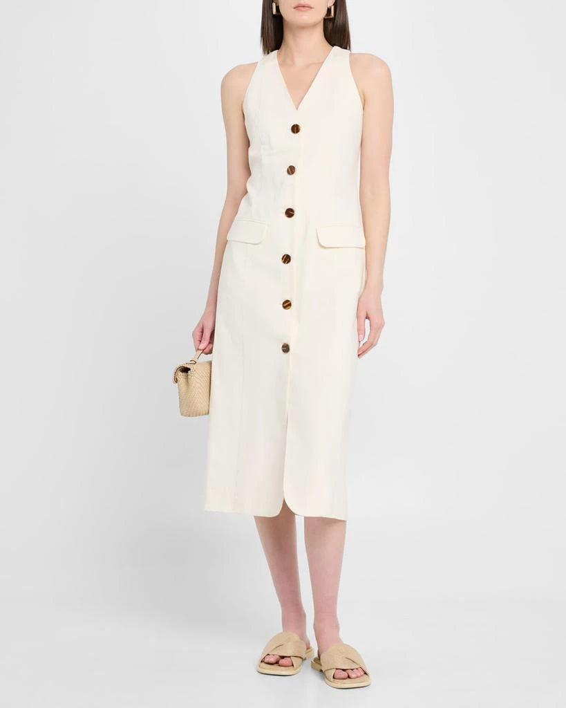 SIMONMILLER Zapata Linen-Blend Midi Dress 4