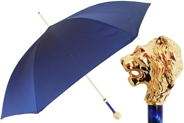 PASOTTI Pasotti葩莎帝  金色狮子头蓝色布面雨伞