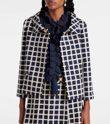 Valentino Checked wool and cotton-blend jacket 6