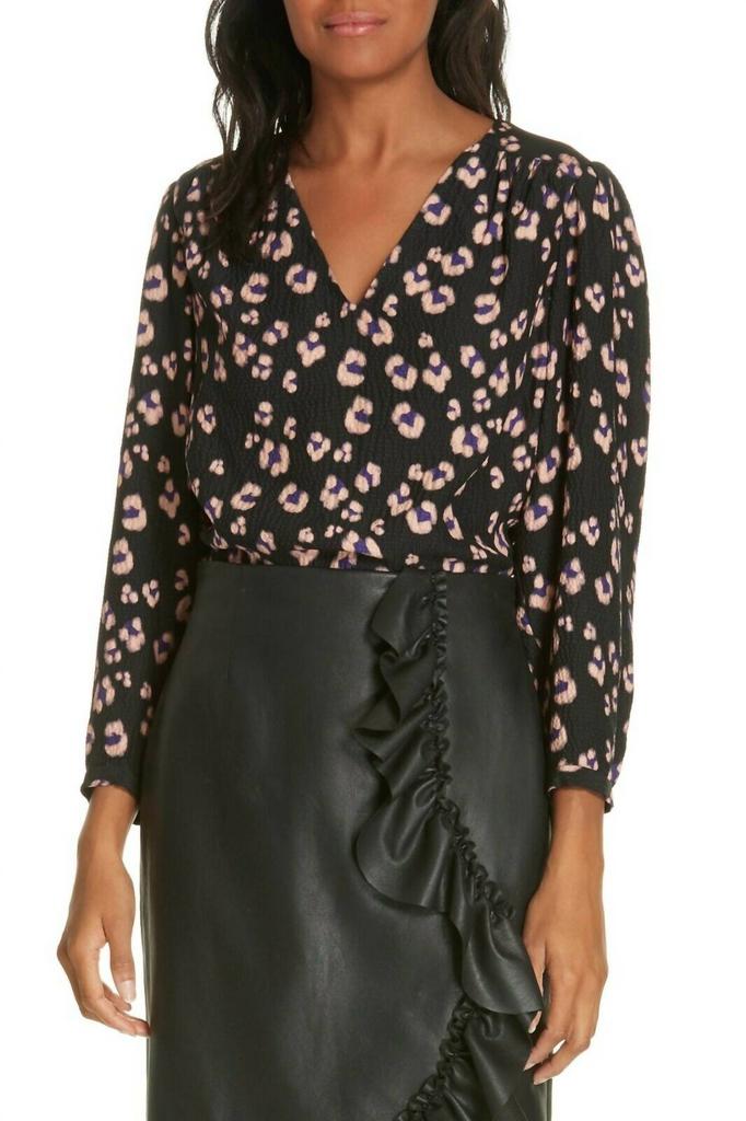 Rebecca Taylor Rebecca Taylor - V Neck Cheetah Print Silk Blouse