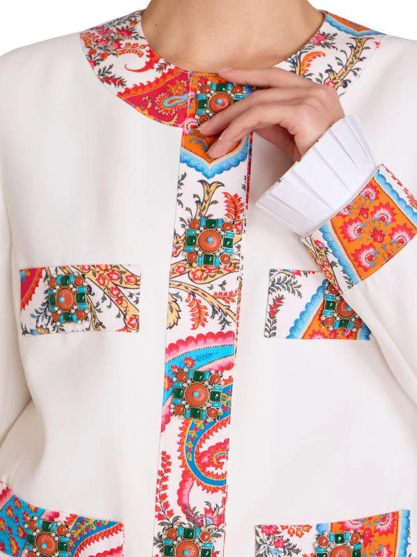 Andrew Gn Paisley-Trim Crepe Jacket 4