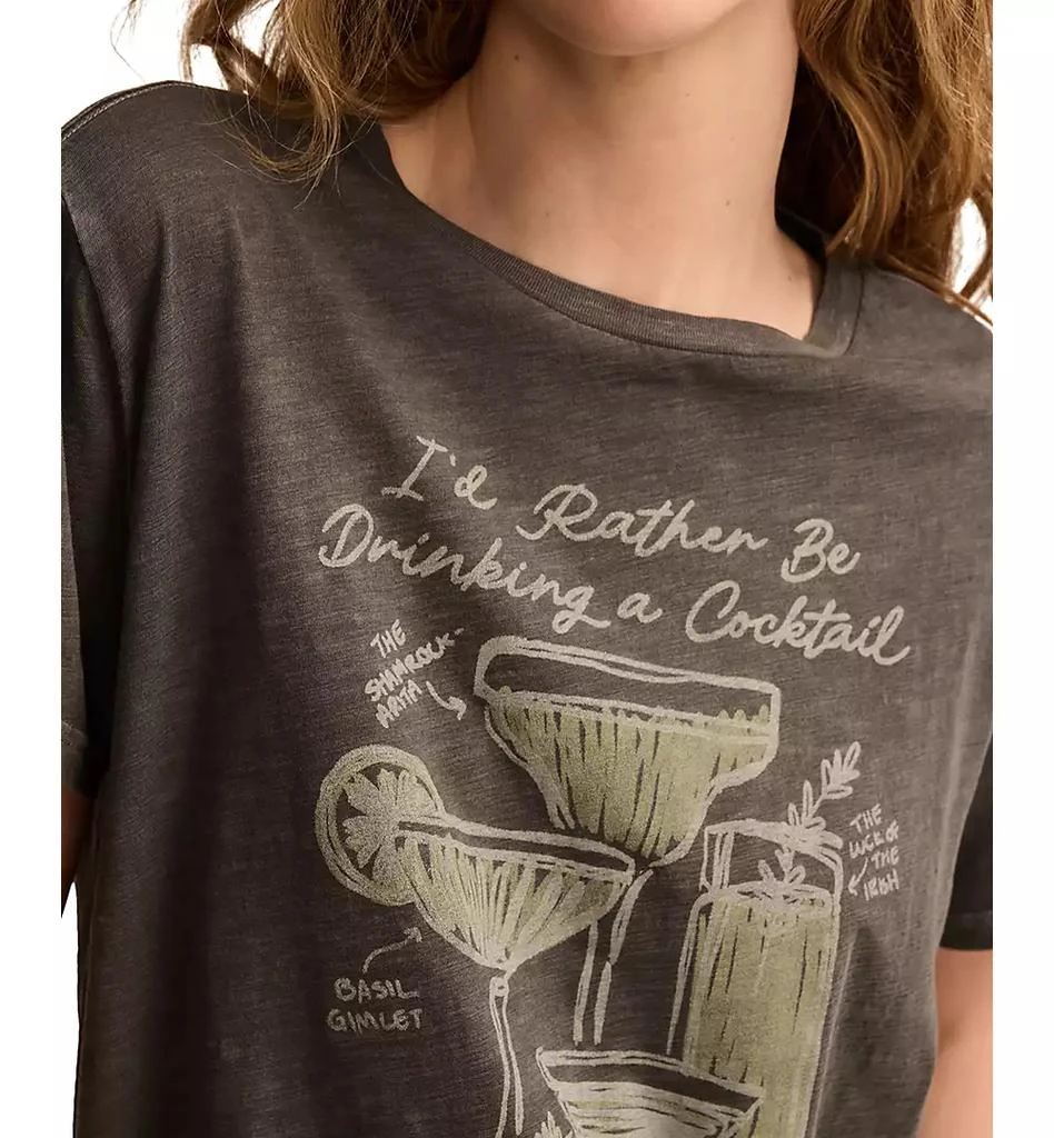 Lucky Brand Women's Rather Be Drinking Cotton Boyfriend T-Shirt 3