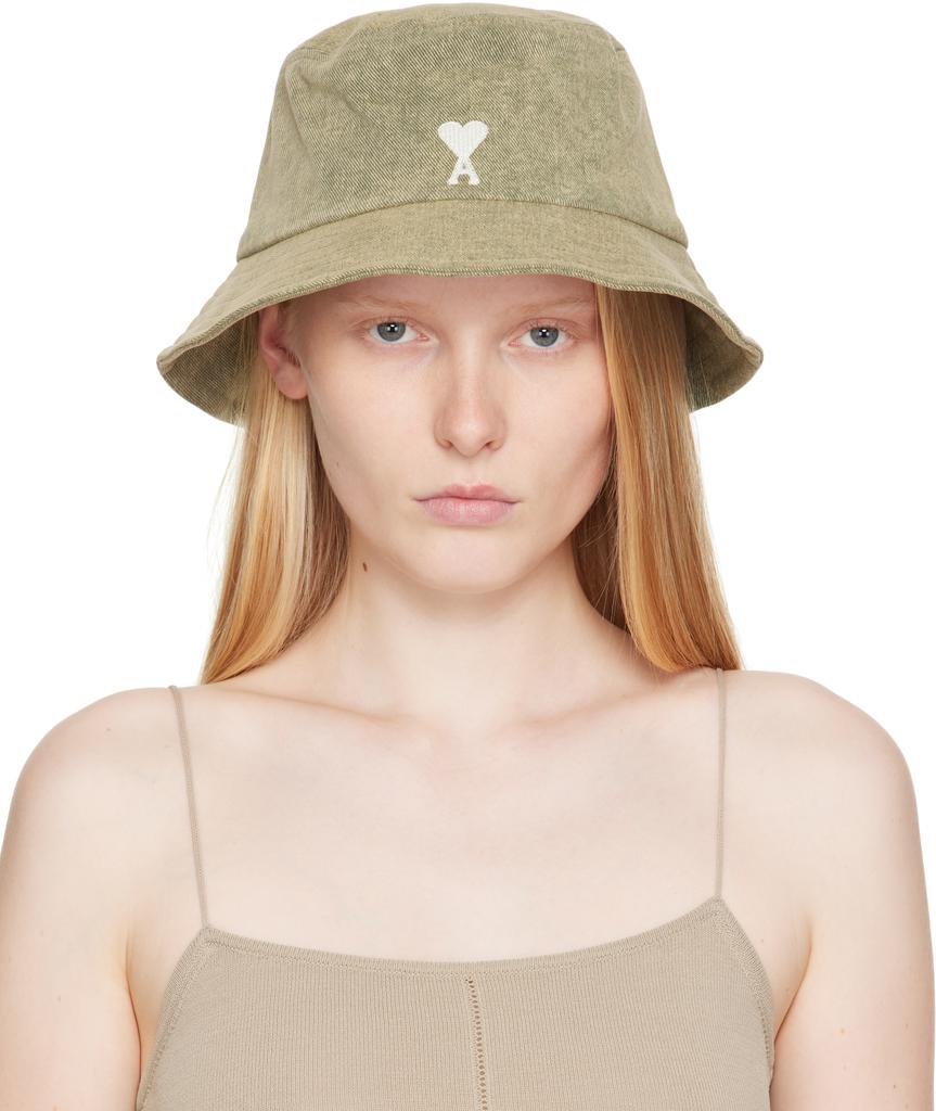 Shop AMI Paris Ami de Coeur Logo Embroidered Bucket Hat on