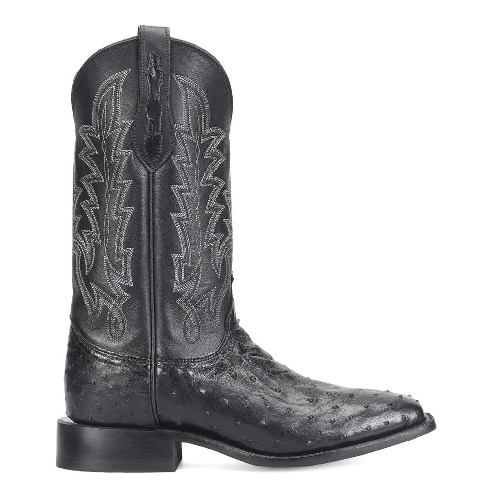 Justin Boots Rancher 12 Inch Full Quill Ostrich Embroidered Square Toe Cowboy Boots 1