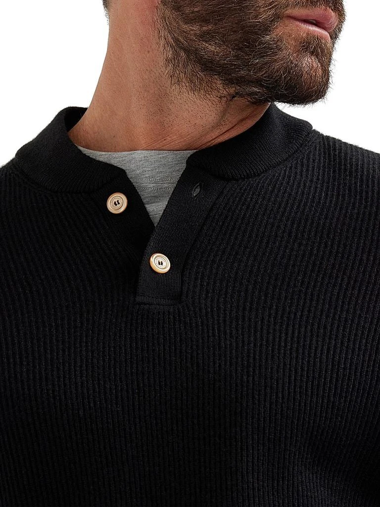 Brunello Cucinelli Cashmere English Rib Sweater with Henley Collar 4