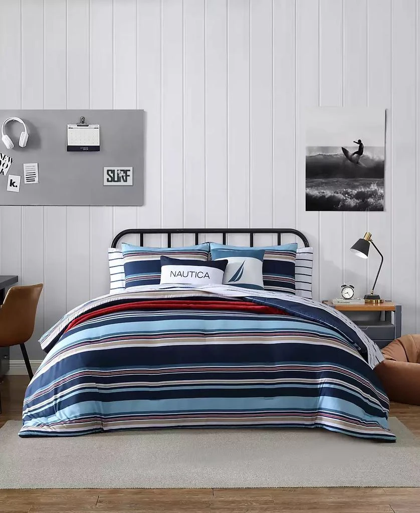 Nautica Colton Stripe 5 Piece Comforter Set 1