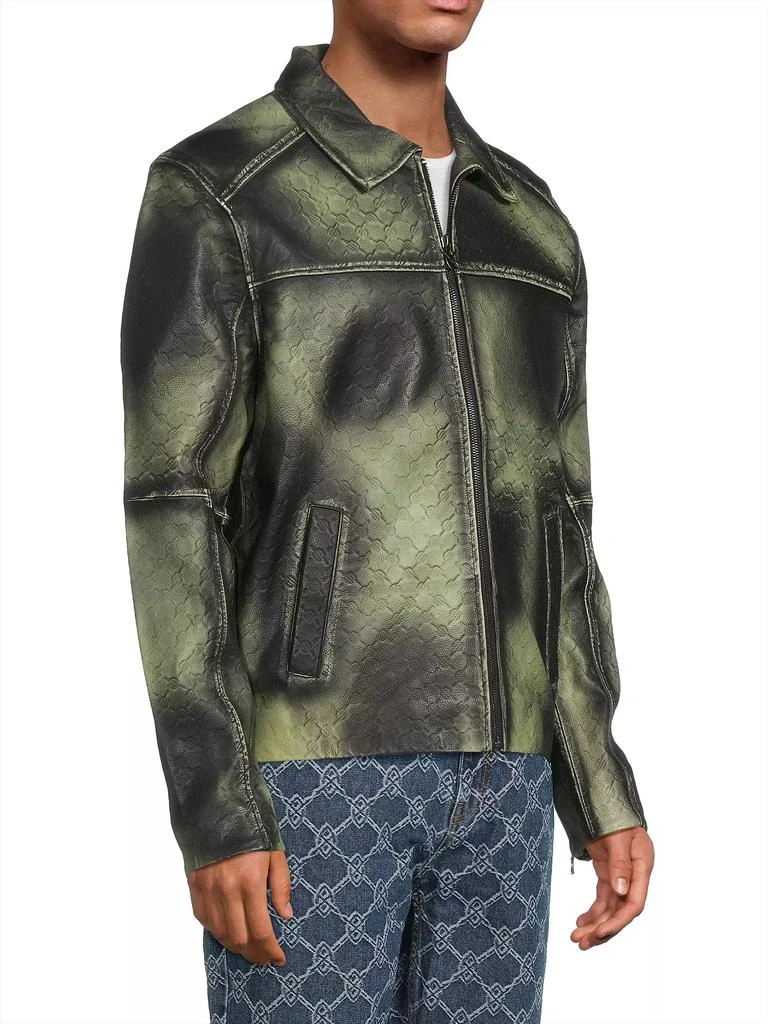 DAILY PAPER Silence Monogram Leather Jacket 4