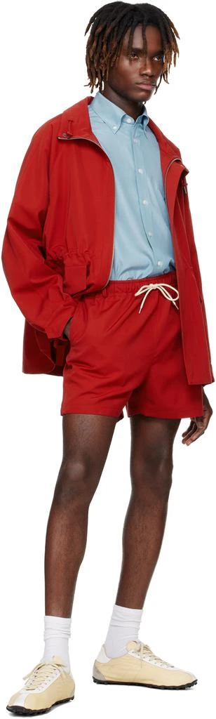 AURALEE Red Wool Max Canvas Shorts 4