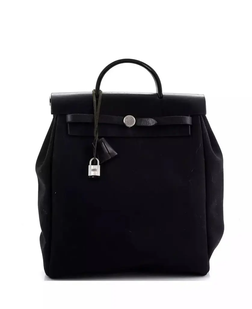 Hermes Herbag a Dos PM Backpack 2-Way Handbag Toile Officier Leather Black Hermes Herbag a Dos PM Backpack 2-Way Handbag Toile Officier  main image 2