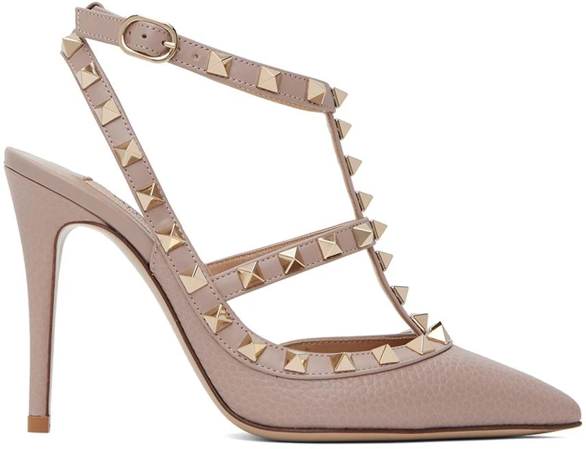 Valentino Pink Rockstud Ankle Strap Heels 1