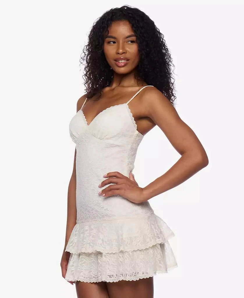 Alex & Sophia Juniors' V-Neck Sleeveless A-Line Mini Lace Dress 3