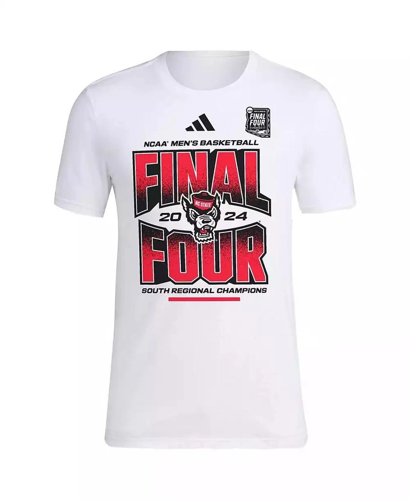 adidas Unisex White NC State Wolfpack 2024 NCAA Men's Basketball Tournament March Madness Final Four Locker Room T-Shirt 3