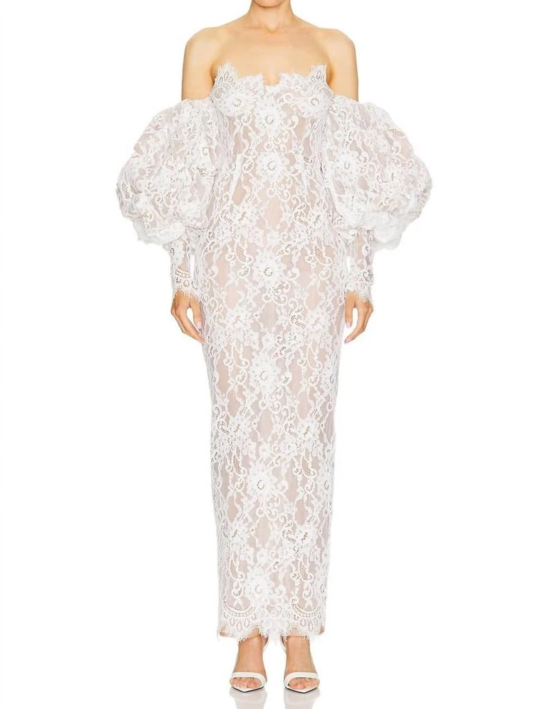 BRONX AND BANCO Bronx And Banco - Colette Blanc Off The Shoulder Gown