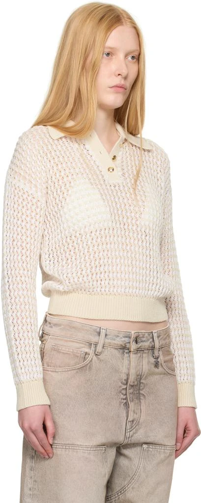 AMIRI Beige Open Back Crochet Polo 2