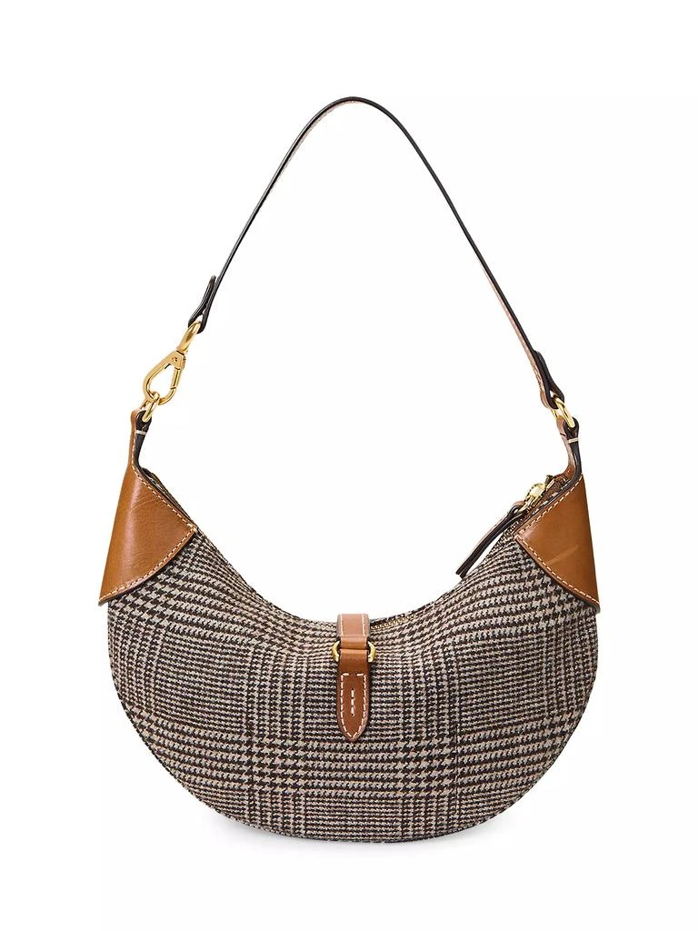 Ralph Lauren Polo ID Mini Glen Plaid Wool-Blend Shoulder Bag 6