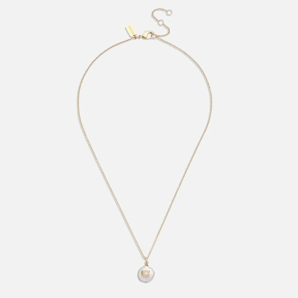 Coach Coach Coin C Faux Pearl Short Pendant Necklace 2