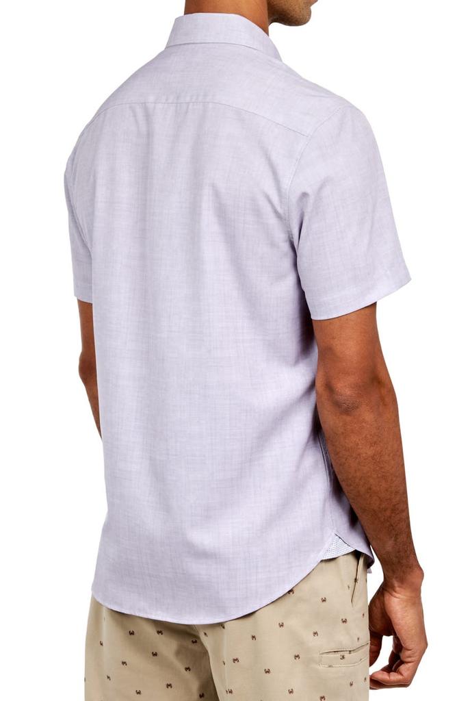CONSTRUCT Slim Fit Four-Way Stretch Performance Chambray Short Sleeve Button-Down Shirt