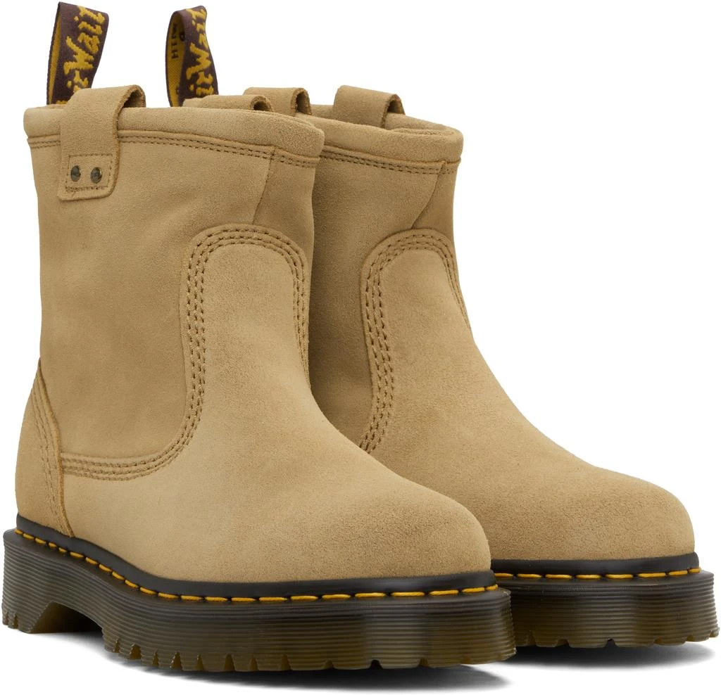 Dr. Martens Tan Anistone Lo Suede Biker Boots 4
