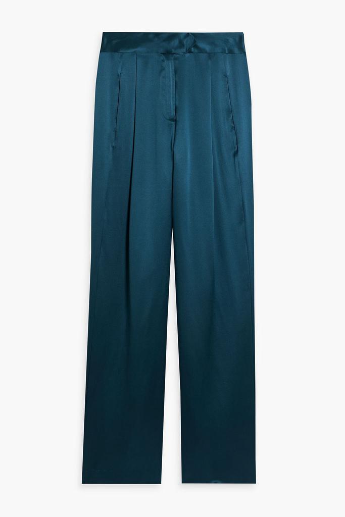 Michelle Mason Pleated silk-charmeuse wide-leg pants