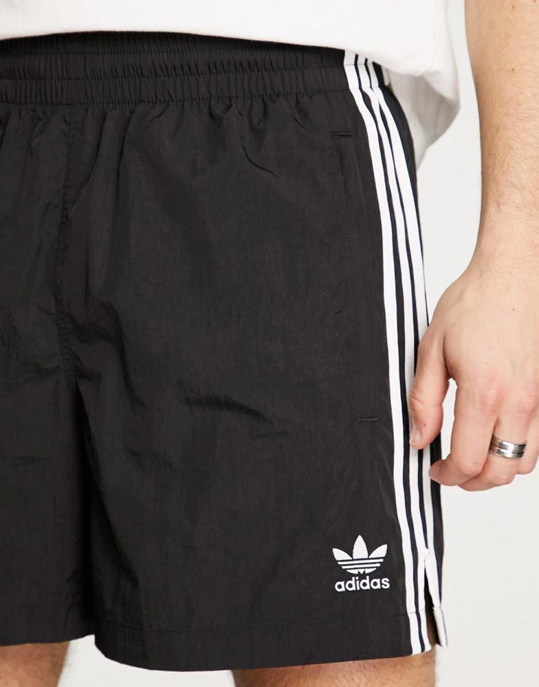 Adidas adidas Originals 3 stripe sprinter shorts in black 3