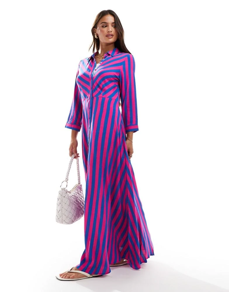 YAS maxi shirt dress in bold stripe - PINK  On Sale Now with Up to 11% Off  | Discover Exclusive Deals & Savings at BeyondStyle  Authentic YAS  Home|women with Limited-Time