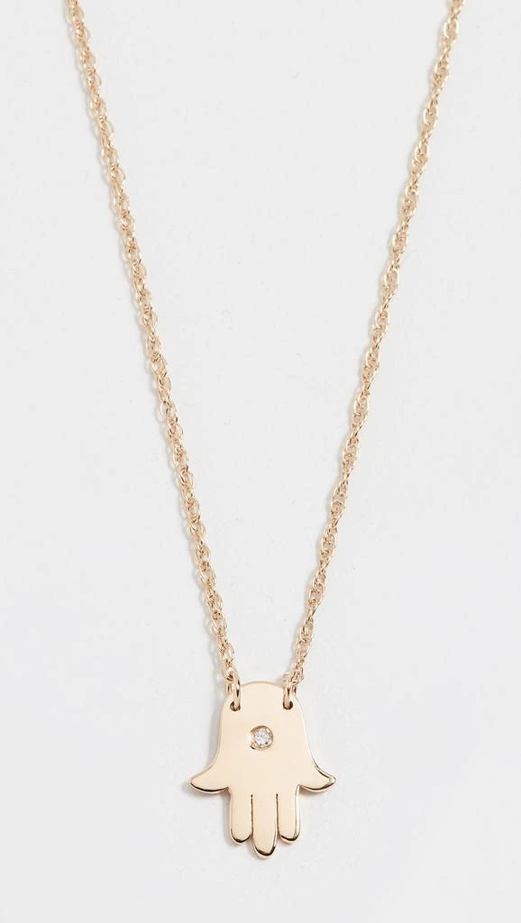 Jennifer Zeuner Mini Hamsa Diamond Necklace 1