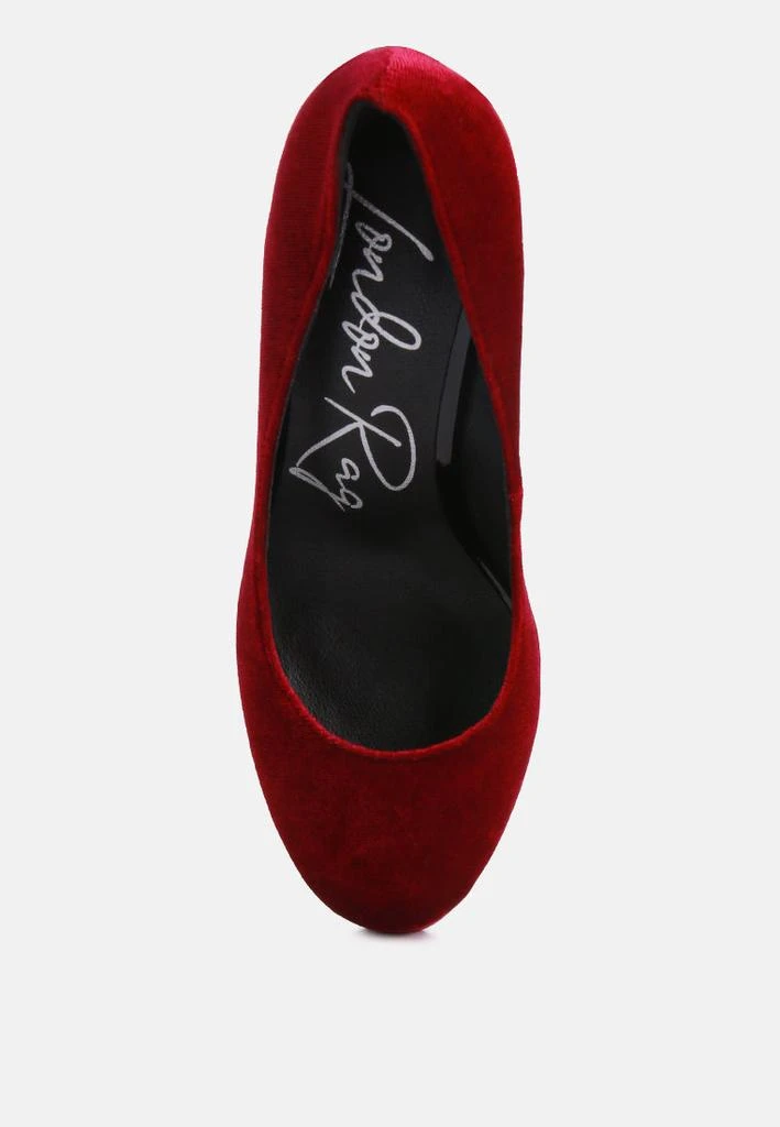 London Rag old novelty platform heel velvet pumps 2