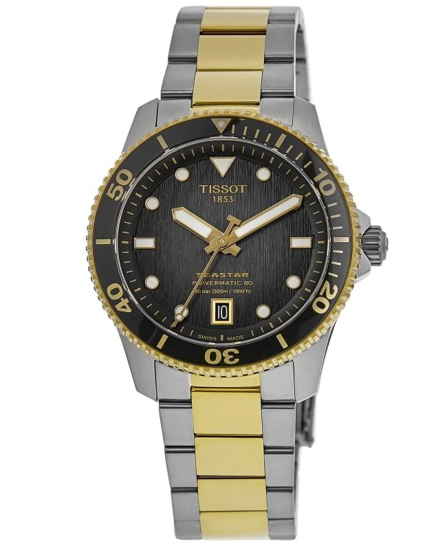 Tissot Tissot Seastar 1000 Automatic Powermatic 80 Black Dial Two-Tone Steel Men's Watch T120.807.22.051.00 1