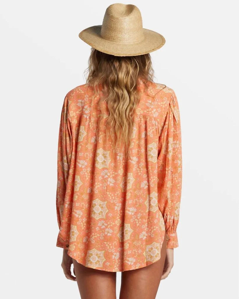 Billabong Dream Space Blouse Long Sleeve Shirt In Sweet Papaya 3