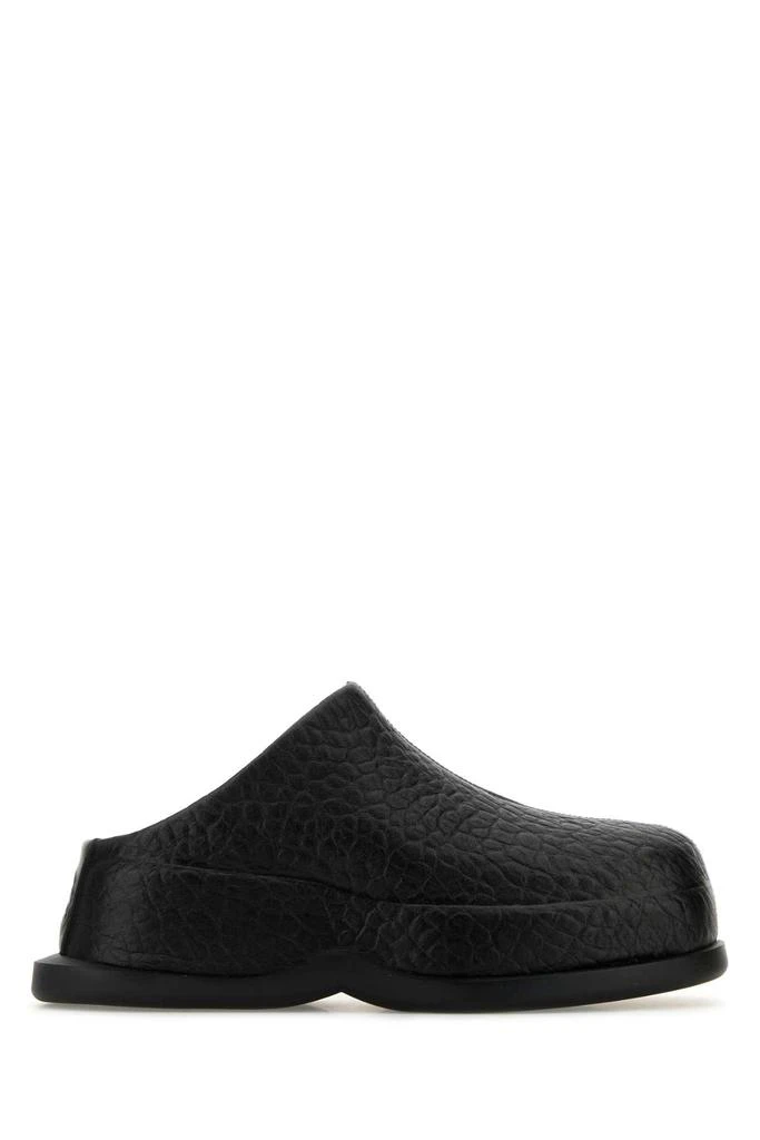 Alexander McQueen Black Leather Wave Slippers 1