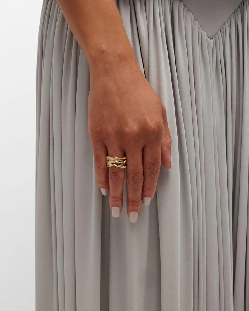 Marco Bicego 18K Yellow Gold Marrakech Five Strand Ring with Diamonds, Size 7 3