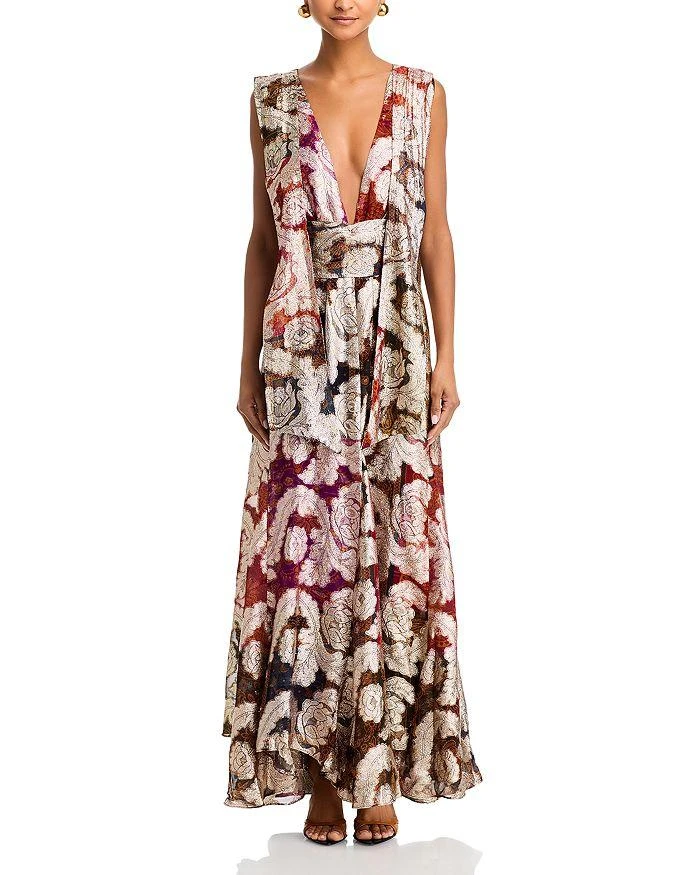 Farm Rio Metallic Plunging Neck Gown 7