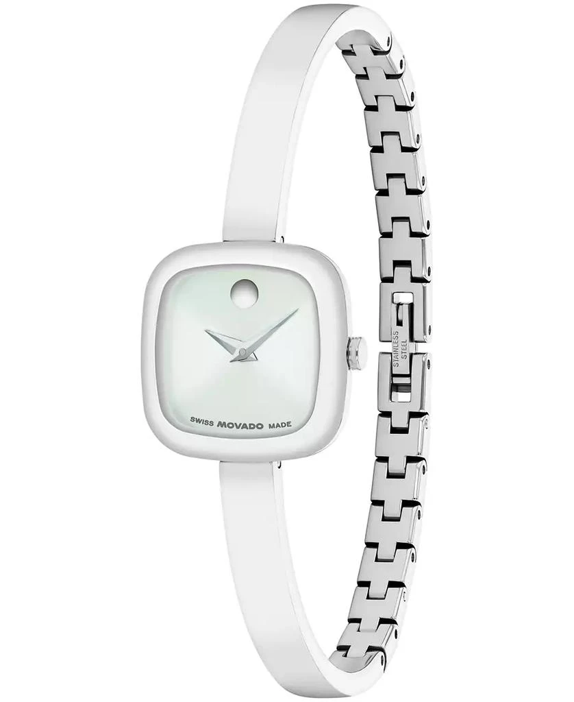 Movado Women's Museum Cushion Swiss Quartz Stainless Steel Bangle Watch, 21.50mm 2