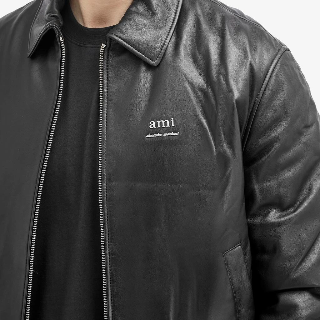 AMI AMI Paris Padded Leather Jacket 5
