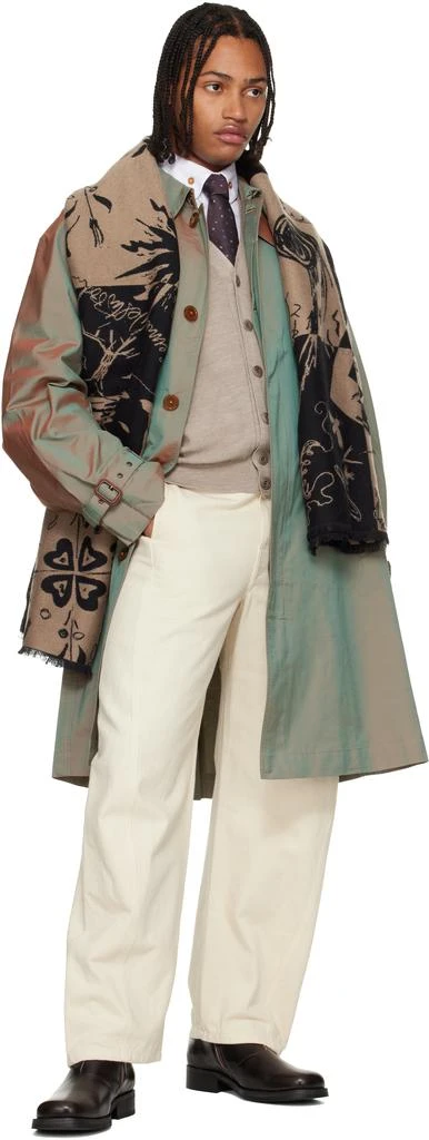 Vivienne Westwood Black 
Beige Check Board Stole Scarf 3