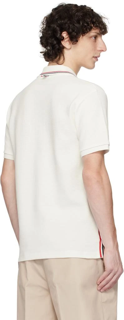Thom Browne Off-White Cotton Waffle Rib Cuff Polo 3