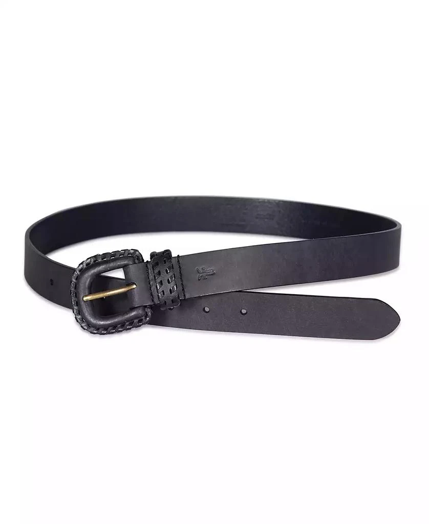 Frye Women's Covered Buckle Leather Lacing Belt 2