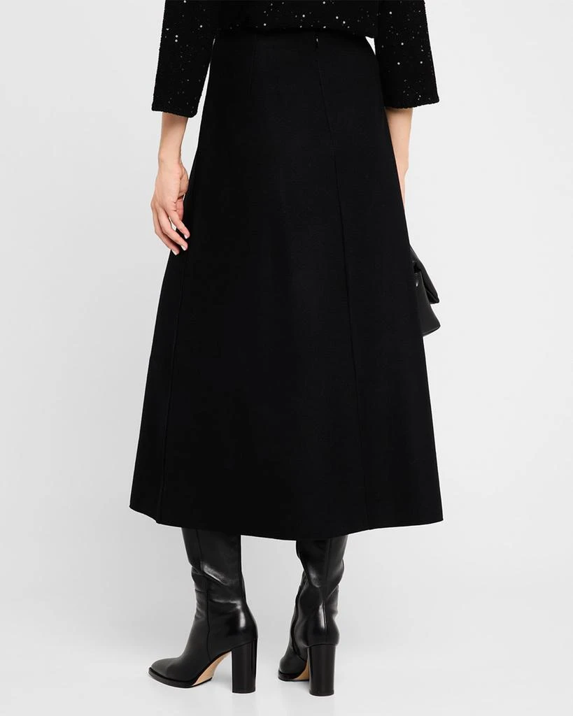Eileen Fisher A-Line Boiled Wool Jersey Midi Skirt 3
