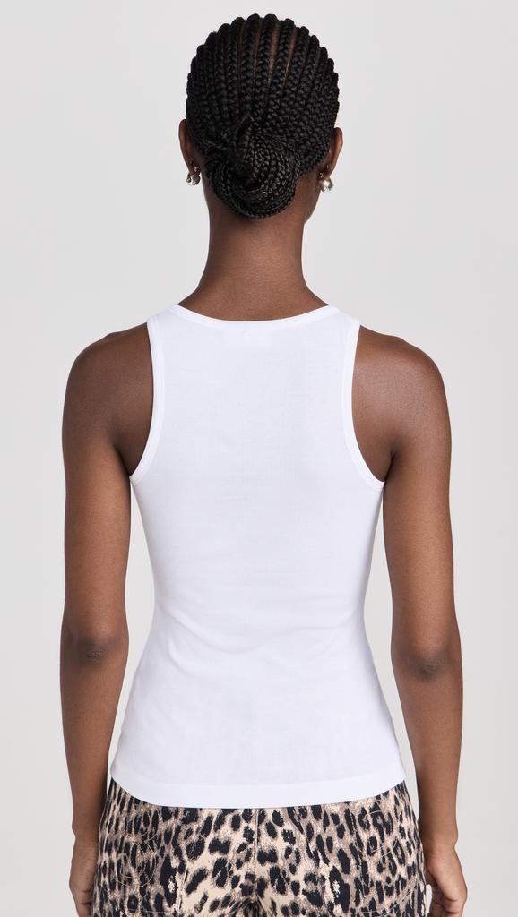GANNI Soft Cotton Rib Tank Top