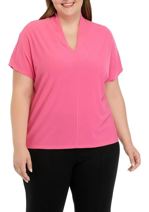 THE LIMITED Limited Plus Size V Neck Cap Sleeve Knit Top 1