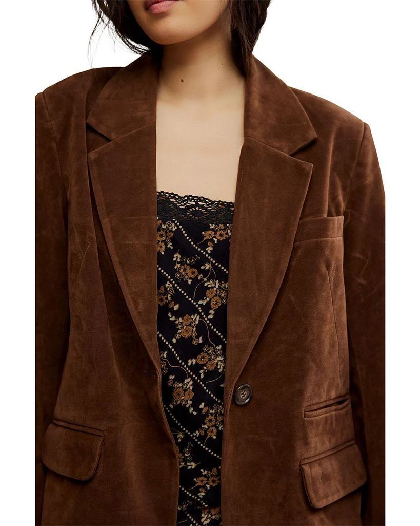 Free People Paper Cut Faux Suede Blazer 5