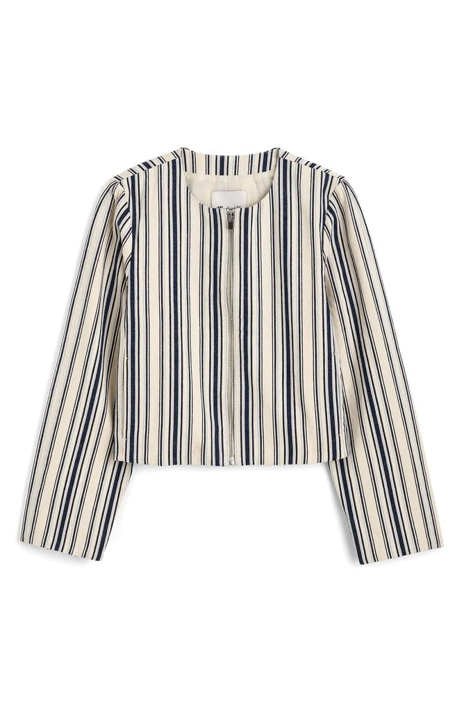 Madewell Stripe Crop Cotton 
Linen Jacket 4