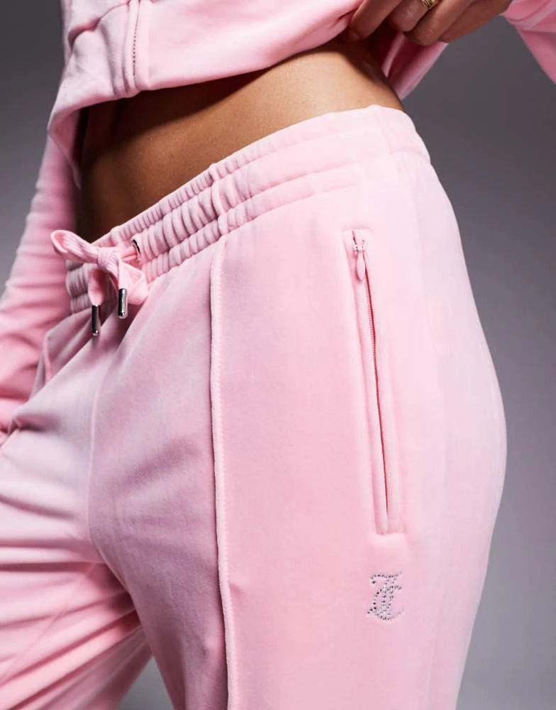 Juicy Couture Juicy Couture diamante logo velour joggers co-ord in pink 5