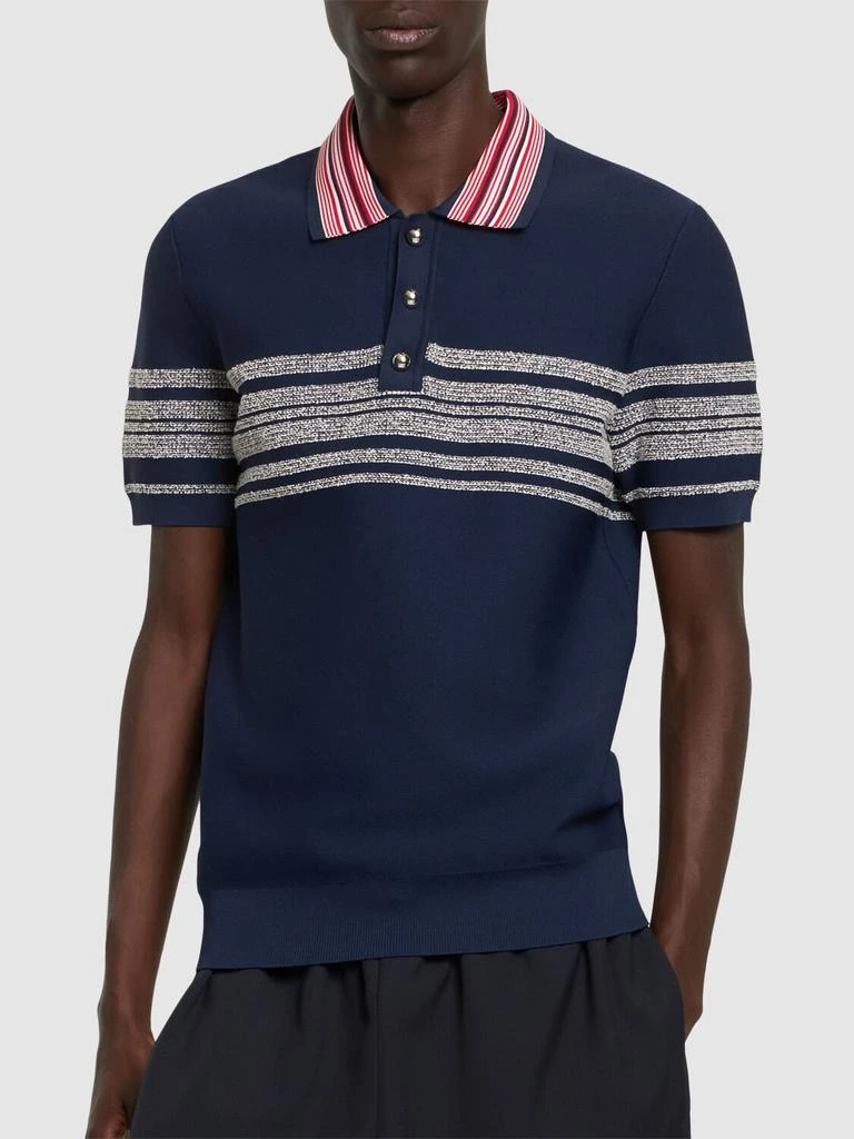 WALES BONNER Striped Tech Blend Polo 2