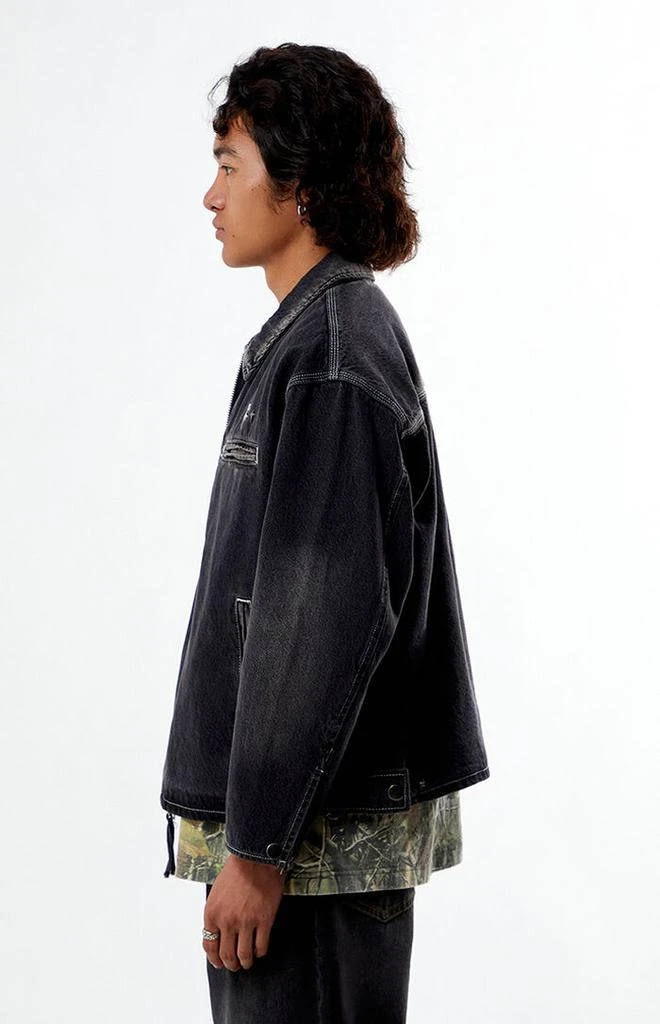 PacSun Black Washed Denim Gas Jacket 3