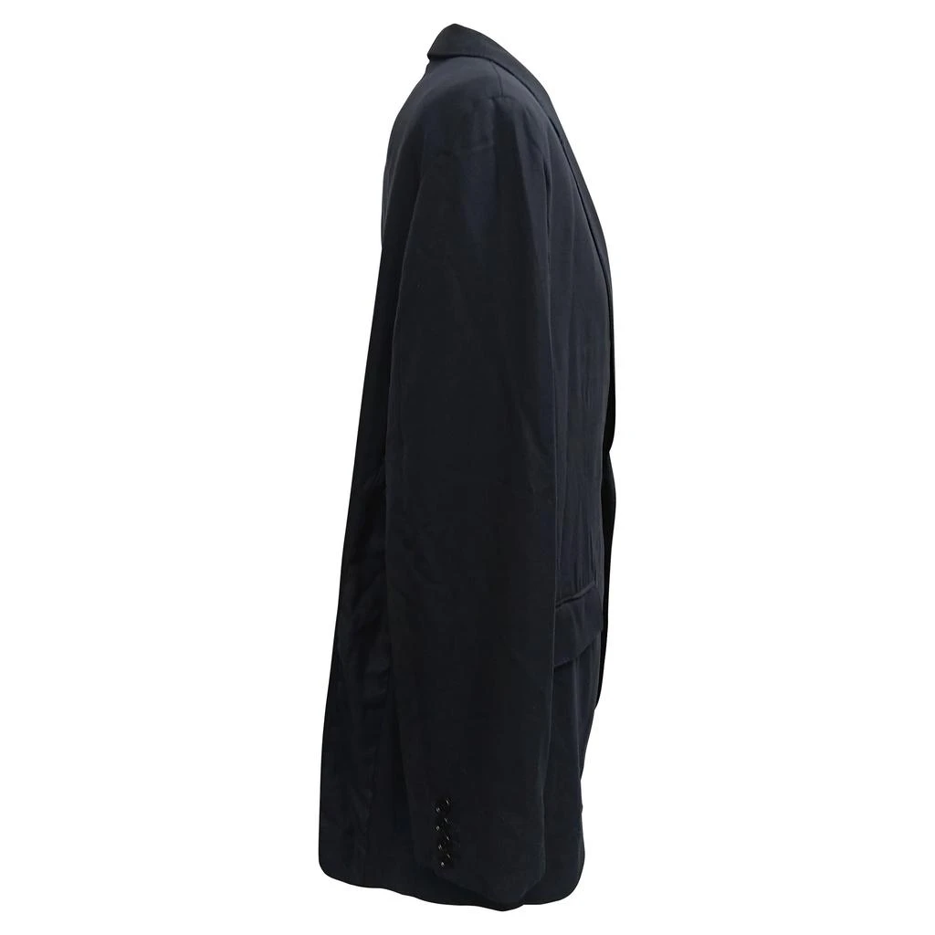 Burberry Single-Breasted Blazer with Pockets in Navy Blue Wool 2