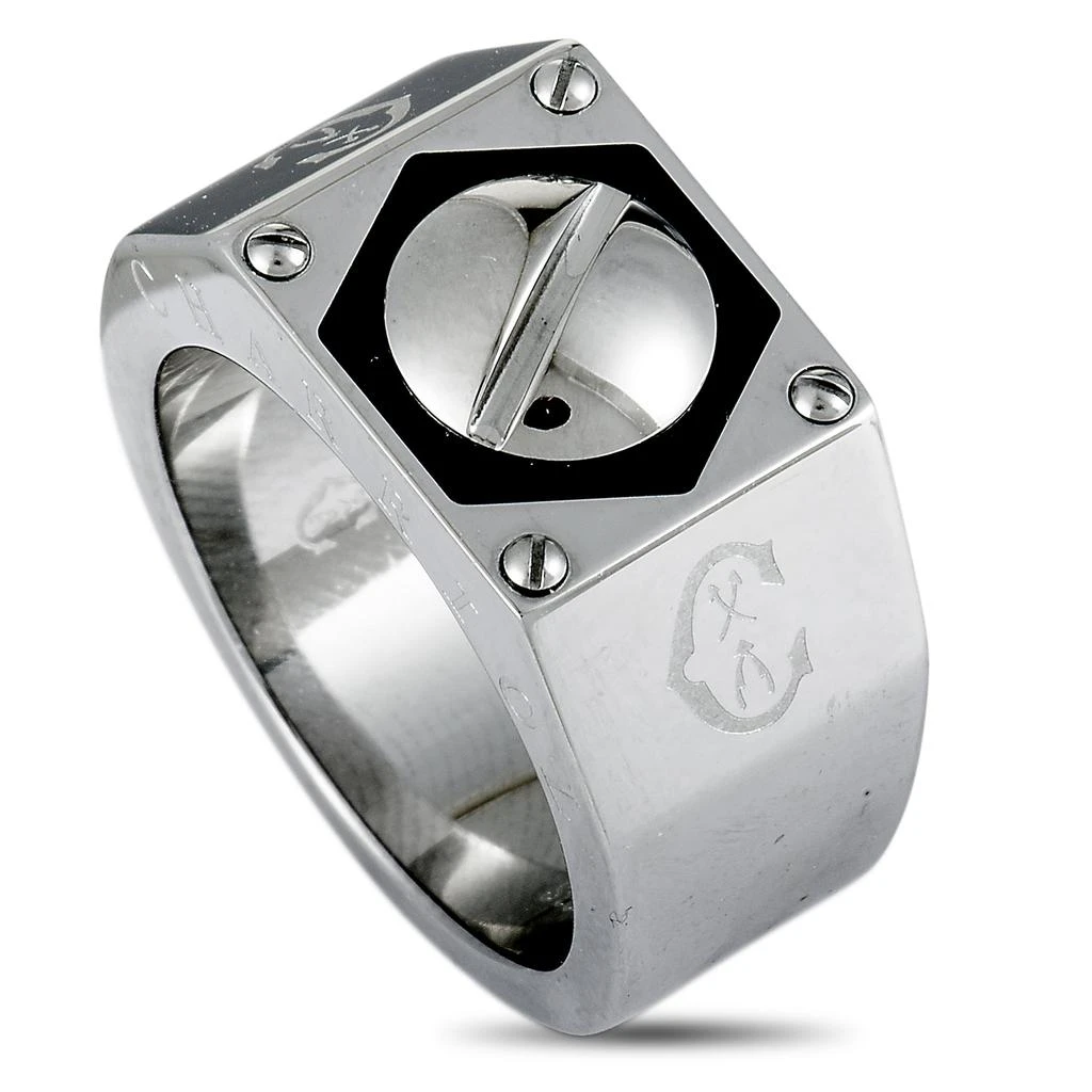 Charriol Rotonde Stainless Steel Black Epoxy Band Ring 1
